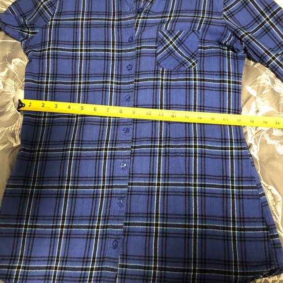 Ocean Pacific OP Sz L 11/13 blue flannel long - Picture 9 of 13